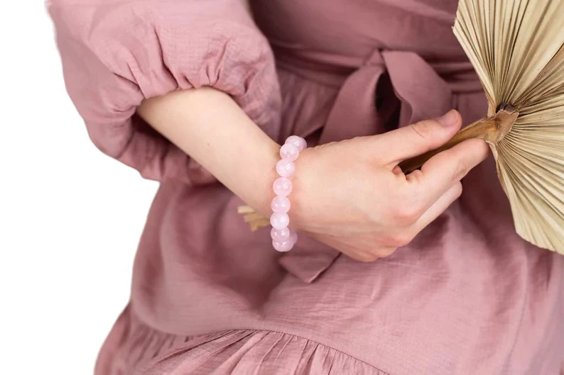 pink rose quartz bracelet